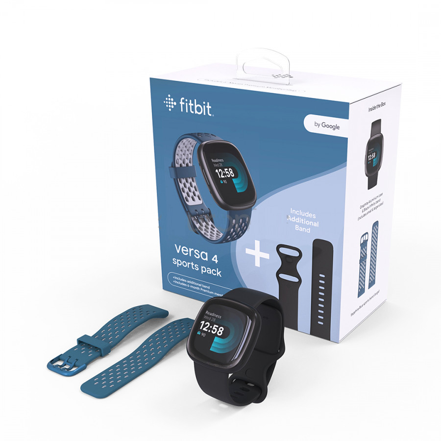 Fitbit Versa 4 Smart watch (EU Bundle), NFC, GPS, Black/Graphite