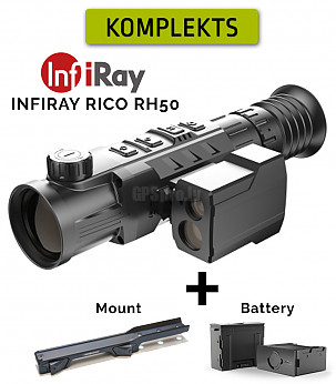 INFIRAY RICO RH50 640x512, 12μm, <40mK, 50Hz, 3-12x, IP67, 2594m + Battery + Mount thermal imaging sight